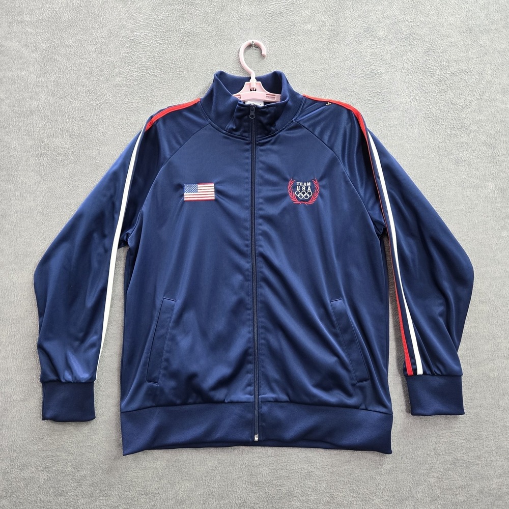 Team USA Men Jacket M XP Apparel USA Olympic Rings Striped Long Sleeve Logo‎